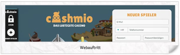 Cashmio Casino Webseite