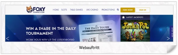 Foxy Casino Webseite