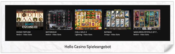 Hello Casino Spielangebot