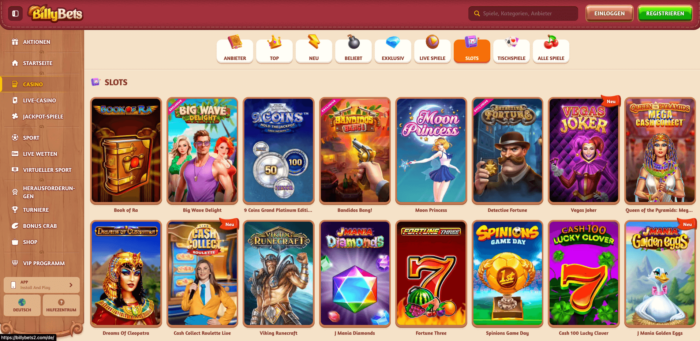 BillyBets Slot-Spiele