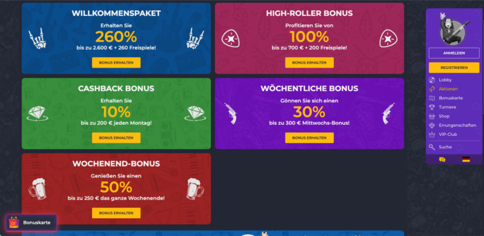 Rolling Slots Willkommensbonus und andere Aktionen