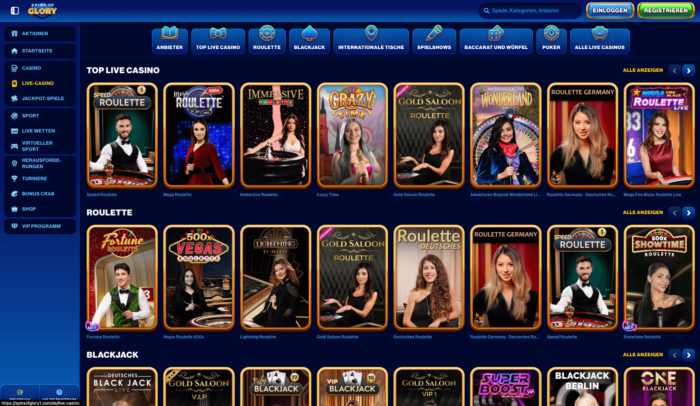 Spins of Glory Live Casino